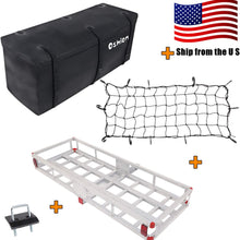 WYOHLLVO Latest Version & Stronger Haul Master Cargo Carrier, Aluminum Cargo Carrier Hitch Mount, Rear Hanging Luggage Frame Car Luggage Rack Cargo Carrier W/Waterproof Cargo Bag (Carry 500lbs)