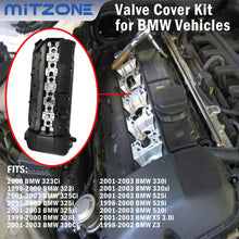 Engine Valve Cover Kit with Gasket & Spark Plug Seals & Bolts & Mount & Washers Compatible with BMW E39 E46 E53 Z3 323i 325i 328i 330i 525i 528i 530i X5 M52/M54 2.5L 2.8L 3.0L Part # 11121432928