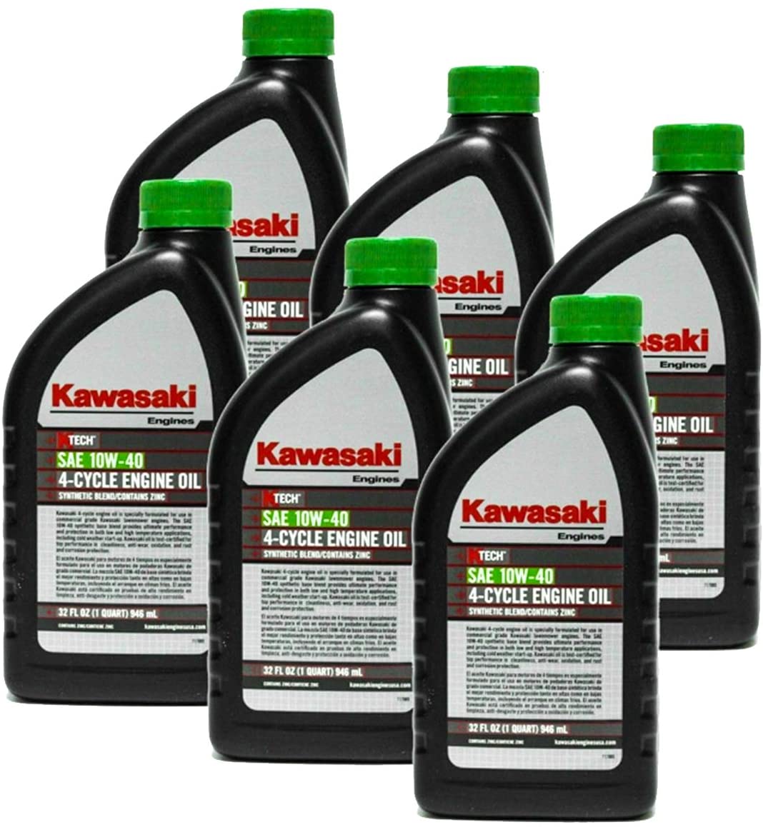 Kawasaki 6PK Genuine OEM 10W40 Motor Oil Quart 4-Cycle K-Tech 99969-6296