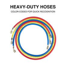 5FT 3-Way AC Diagnostic Manifold Gauge Set for Freon Charging, Fits R134A R12 R22 and R502 Refrigerants, with Acme Adapter and Can Tap for Automotive Car Air Conditioning