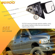 SCITOO Compatible fit for Towing Mirrors 2003 2004 2005 2006 2007 2008 for Dodge Ram 1500 2500 3500 2002 for Dodge Ram 1500 2009 for Dodge Ram 2500 3500 Truck Black Manual Side View Pair Mirrors