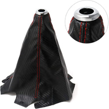 QWORK Shift Knob Shifter Boot Cover, Auto/Manual Gear Shift Knob Cover, Universal Type, Black (Carbon)