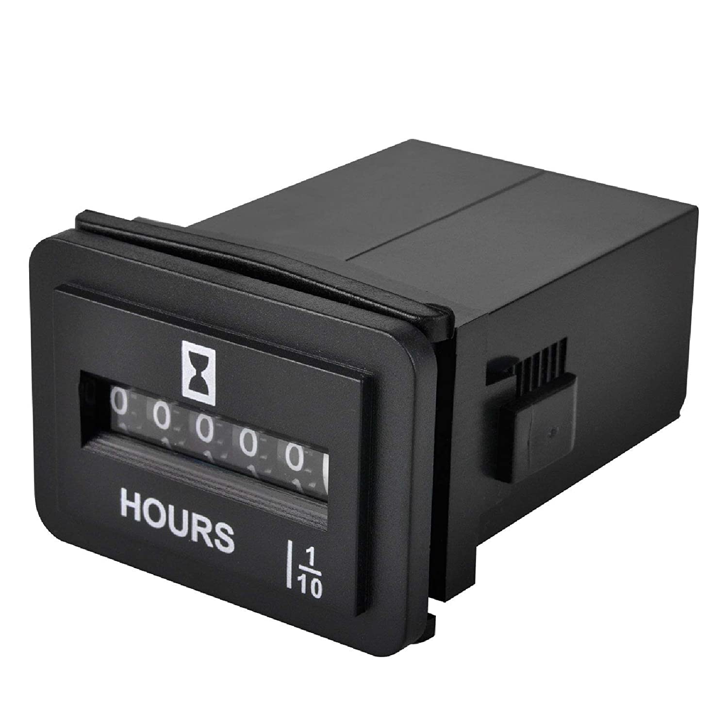 Jayron JR-HM001 Snap in Mechanical Hour Meter Rectangular Hour Meter for DC 6-80V Power Equipment Such as Fork Lifts,Golf carts,Floor Care Equipment,and Any Other Battery Powered Equipment