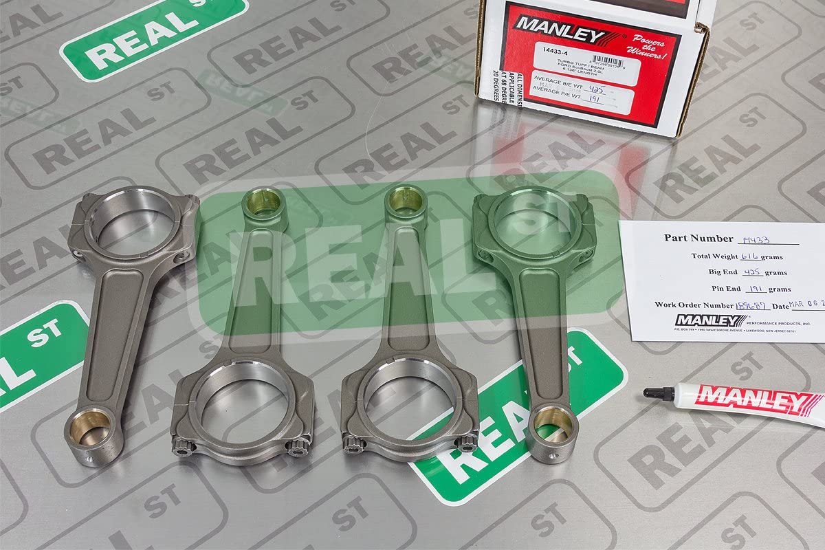 Manley 14433-4 Connecting Rod Set (Ford Focus ST Ecoboost 2.0L Turbo Tuff Pro Series I Beam w/ARP2000 Bolts)