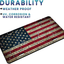 USA American Flag License Plate Cover – Zento Deals Patriotic Pledge of Allegiance Vintage Stainless Steel Thick Durable Novelty License Plate