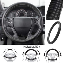 Motor Trend SW-808-WH White Steering Wheel Cover - Dotted Comfort Polyester Grip on Stitched Synthetic Leather