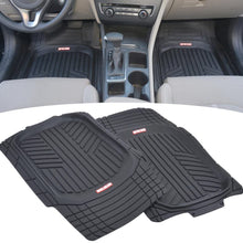 Motor Trend FlexTough Plus Black Rubber Car Floor Mats – All Weather Deep Dish Automotive Floor Mats, Heavy Duty Trim to Fit Design, Odorless Floor Mat Liners for Cars Truck Van SUV