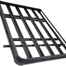 VEVOR Roof Rack Cargo Basket Universal Roof Rack Basket Aluminum Roof Mounted Cargo Rack 50X38 Inch for Car SUV Traveling Luggage Holder, with 150 LB Capacity