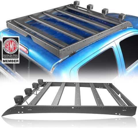 Hooke Road Tacoma Top Roof Rack Cargo Carrier w/4x18W LED Lights for 2/3 Gen Tacoma 2005-2021 (4-Doors only)