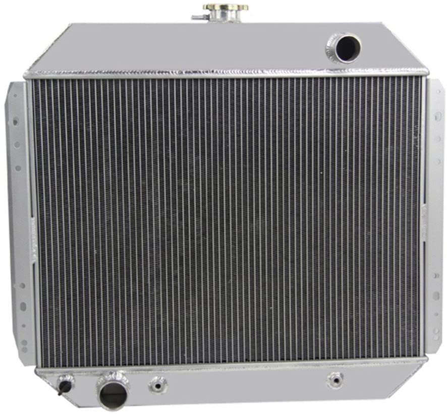OzCoolingParts 66-79 Ford F-Series Radiator, 4 Row Core All Aluminum Radiator for 1966-1979 1968 1970 75 76 Ford Bronco F-100 F-150 F-250 F-350 Pickup Truck L6 V8 Engines