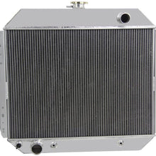 OzCoolingParts 66-79 Ford F-Series Radiator Fan Shroud Kit, 4 Row Core Full Aluminum Radiator + 2 x 12" Fan w/Shroud for 1966-1979 1967 68 77 78 Ford F100 F150 F250 F350 Truck Pickup, Bronco V8 Engine
