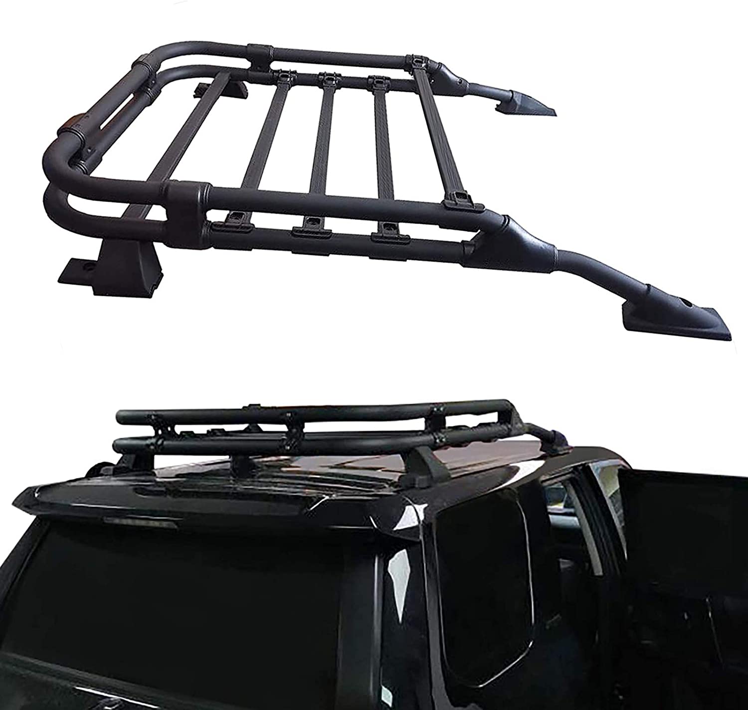 ANTS PART Roof Rack Rooftop Cargo Basket for 2010-2021 Toyota 4Runner TRD Pro Cargo Carrier Luggage Cargo Racks