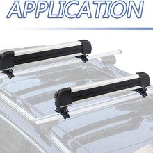 Richeer 21 inch Ski & Snowboard Roof Racks Universal for 2 Pairs Skis/2 Snowboards, Resistant to -60°C, Lockable Mount of Aviation Aluminum, Snow Sport Carrier fit Wing/Oblate/Square Crossbars