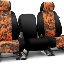Rear SEAT: ShearComfort Custom Kryptek Neo-Supreme Seat Covers for Toyota Corolla (2020-2020) in Black w/Kryptek Neo-Supreme Highlander for 40/60 Split Back Solid Bottom w/Pullout Arm and 3 Adj.