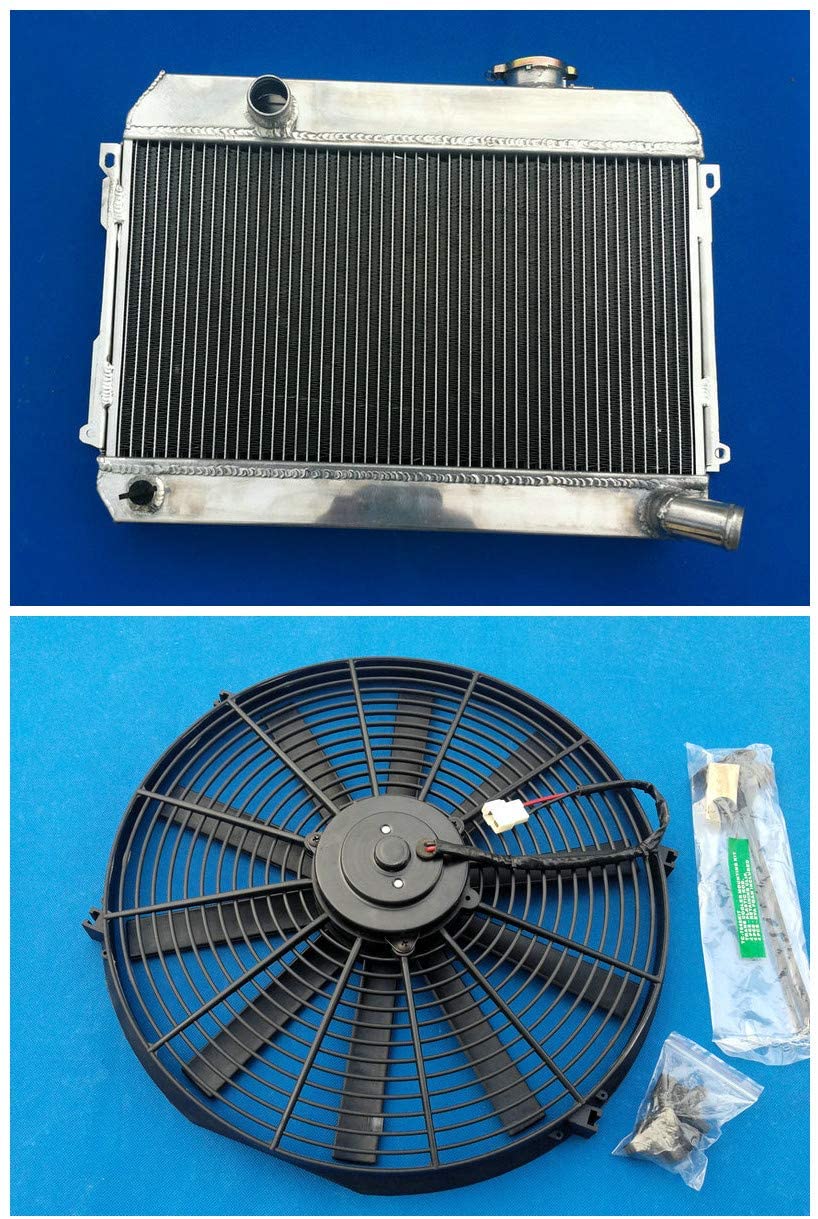 Aluminum Radiator+Fan For Datsun 510 521 620 Pickup 1.6 L4 1968-1973 69 70 71 72