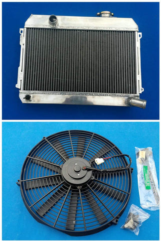 Aluminum Radiator+Fan For Datsun 510 521 620 Pickup 1.6 L4 1968-1973 69 70 71 72