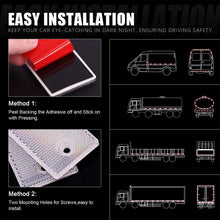 Swpeet 20Pcs Universal Red + White Plastic Rectangular Stick-on Car Reflector Sticker, Door Reflectors Interior Red + White Compatible Warning Plate Adhesive Reflector for Most Car