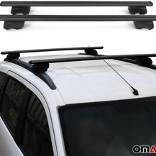 OMAC Auto Exterior Accessories Roof Rack Cross Bars | Adjustable Aluminum Black Cargo Carrier Rooftop Luggage Crossbars Fits Audi e-tron 2019-2021