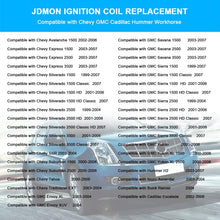 JDMON Compatible with Ignition Coil Pack Chevy GMC Silverado Sierra Suburban Yukon Replaces 12563293 D585 C1251 19005218 UF262 Pack of 8