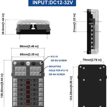 BlueFire 6 Way Blade Fuse Box Fuse Box Holder Standard Circuit Fuse Holder Box Block with LED Light Indication & Protection Cover for Car Boat Marine Trike Car Truck Vehicle SUV Yacht RV