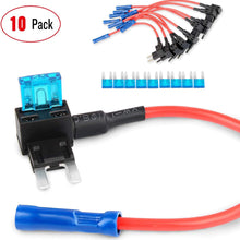 Nilight 10 Pack 12V Car Add-a-circuit Fuse TAP Adapter with 5 Amp Low Profile Mini Blade Fuse Set for Cars Trucks Boats,2 Years Warranty