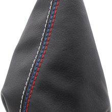 XtremeAmazing 5 Speed Manual Shift Knob with Leather Gear Lever Shifter and Handbrake Boot Cover Gaiter Black
