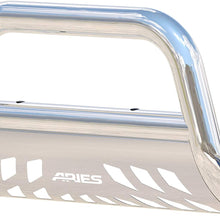 ARIES 35-2006 3-Inch Polished Stainless Steel Bull Bar, No-Drill, Select Toyota 4Runner