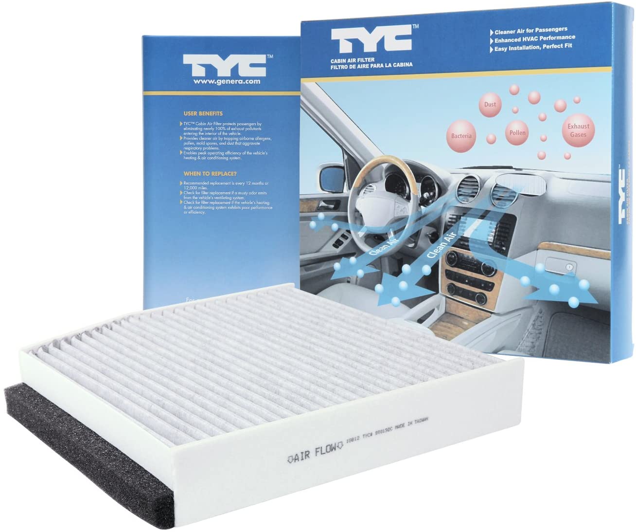 TYC 800192C Replacement Cabin Air Filter (Compatible with MERCEDES-BENZ)