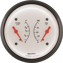 Auto Meter 1313 Arctic White Oil/Fuel Dual Gauge