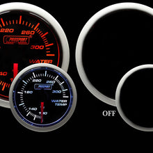 Prosport Gauges Water Temperature Gauge- Electrical Amber/White Performance Series 52mm (2 1/16")