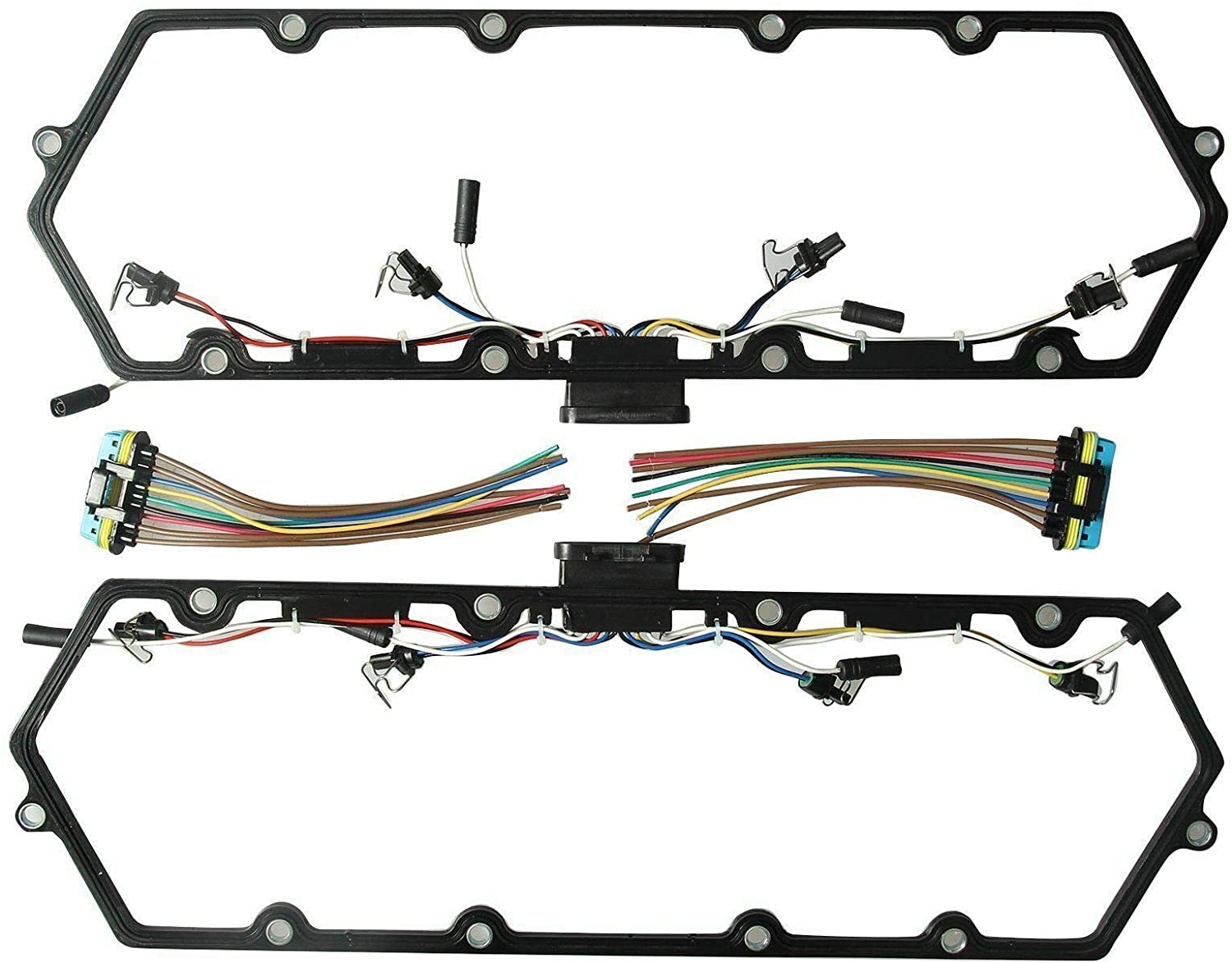 ay-autoparts Valve Cover Gaskets w/Fuel Injector Powerstroke Glow Plug Injector Harness Pigtail Kit Fit for 1998-2003 7.3L Diesel Trucks Replaces 1379998 615-201 F81Z6584AA