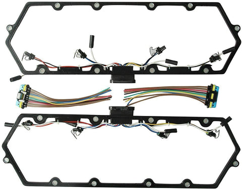 ay-autoparts Valve Cover Gaskets w/Fuel Injector Powerstroke Glow Plug Injector Harness Pigtail Kit Fit for 1998-2003 7.3L Diesel Trucks Replaces 1379998 615-201 F81Z6584AA