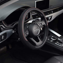 KAFEEK Steering Wheel Cover, Universal 15 inch, Microfiber Leather Viscose, Breathable, Anti-Slip,Warm in Winter and Cool in Summer, Black