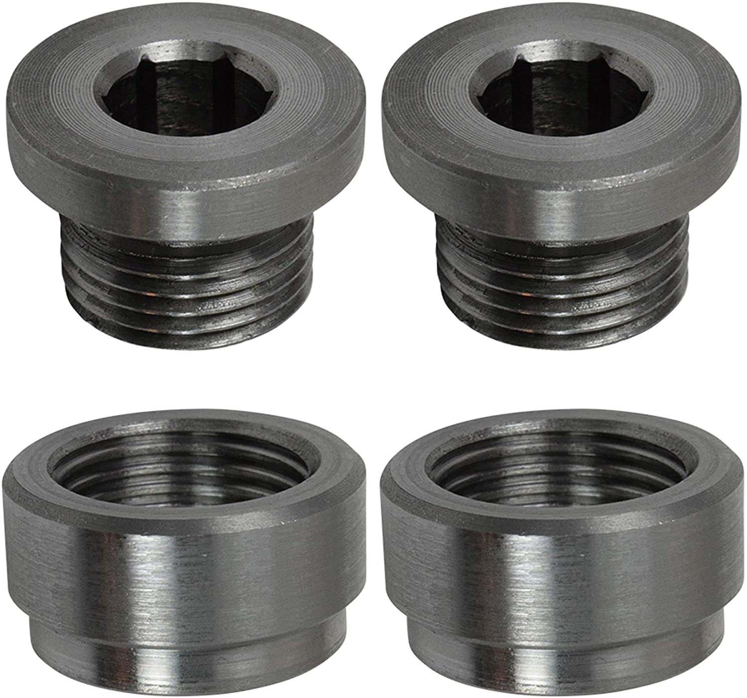 ICT Billet O2 Sensor Bung Universal Mild Steel Weld Oxygen Air Fuel Ratio Meter 2 Pair M18 M18-1.5 Threaded Wideband with plug Made in America Metal Weldable 18mm 551548