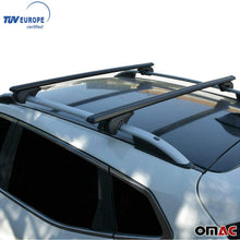 OMAC Black Aluminum Roof Top Bar Cross Bars Cargo Rack - Luggage, Ski, Kayak Carrier | 165 LBS / 75 KG Load Capacity - Set 2 Pcs | Fits Ford Explorer 2020-2021