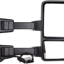 LUJUNTEC Towing Mirrors Fit for 1999-2007 for Ford F250/F350/F450/F550 Super Duty Tow Mirrors Set Driver and Passenger Side Power Adjust Heated Turn Signal Light Chrome Housing