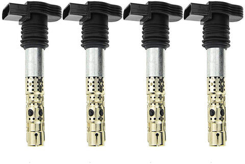 A-Premium Ignition Coils Pack Compatible with Audi A4 A6 Allroad TT Quattro Volkswagen Beetle Golf Passat 1.8L 2.7L Turbo Only 4-PC Set