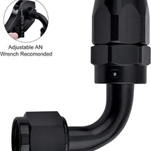 EVIL ENERGY 6AN Straight Swivel Hose End Fitting for Braided Fuel Line Aluminum Black 2PCS