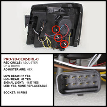 Spyder Auto PRO-YD-CE02-DRL-BK Cadillac Escalade Black DRL LED Halo Projector Headlight
