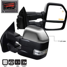 AERDM New towing mirror Chrome Cap with Temperature sensor fit 2015 2016 2017 2018 F150 Towing Mirrors w/Turn Signal, Auxiliary Lamp (Chrome)