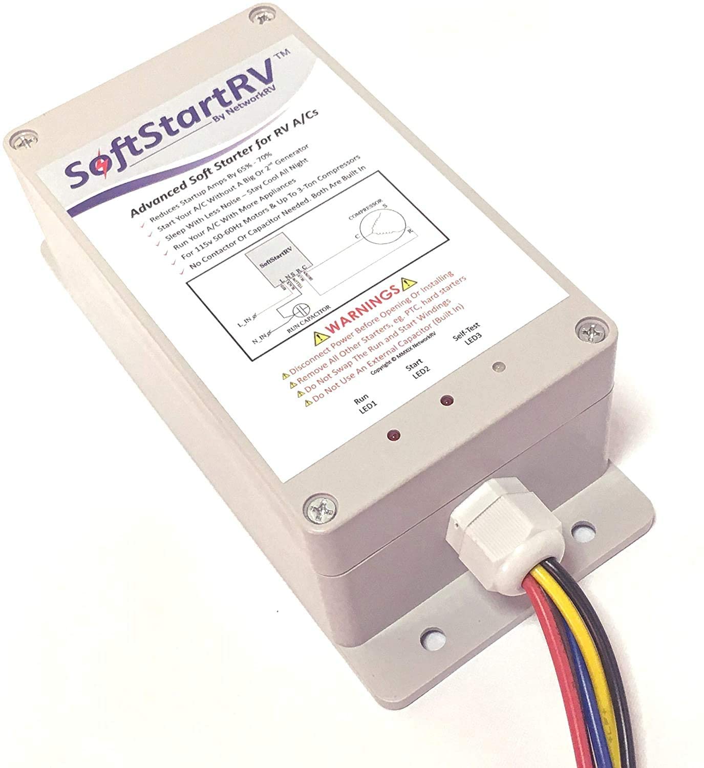 SoftStart SSRV3T Soft Starter for all RV Air Conditioner Enables Your to Start and Run on Small Generator Compatible with Honda EU2000i