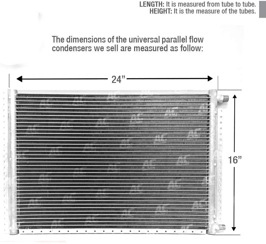 CNFP1624 AC A/C Universal Condenser Parallel Flow 16 x 24 O-ring #6 & #8