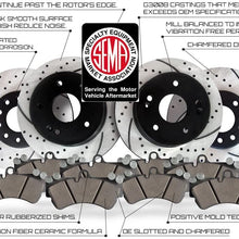 Approved Performance F19001 Front & Rear Drilled and Slotted Brake Rotors with Ceramic Brake Pads. F150, 2WD, RWD, 4WD, 2012, 2013, 2014, 2015, 2016, 2017 Models With Mechanical Parking Brake Only