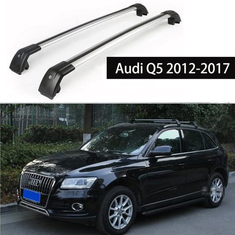 KPGDG Fit for Audi Q5 2012-2017 Lockable Baggage Luggage Racks Roof Rack Rail Cross Bar Crossbar - Silver