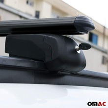 OMAC Auto Exterior Accessories Roof Rack Cross Bars | Adjustable Aluminum Black Cargo Carrier Rooftop Luggage Crossbars Fits Audi e-tron 2019-2021