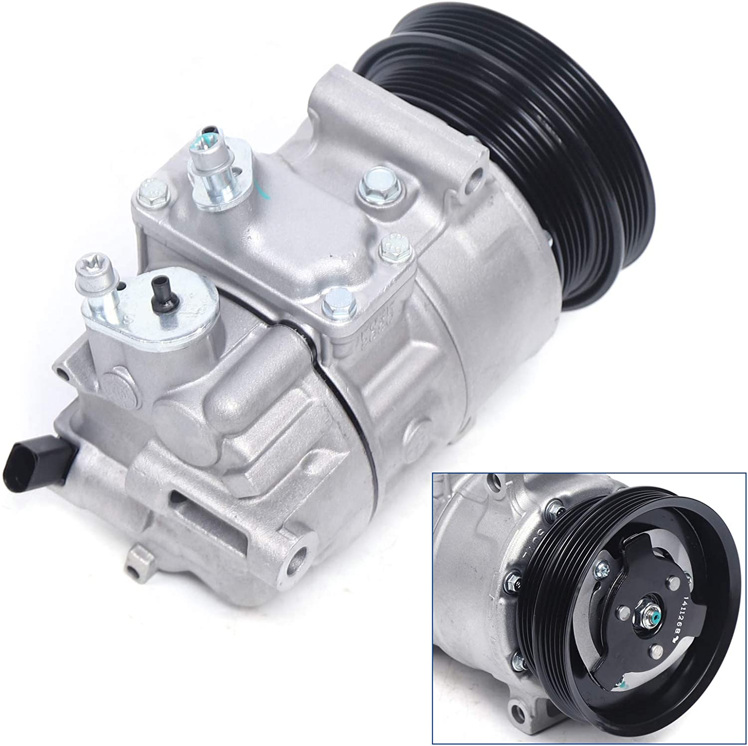 TBVECHI AC Compressor, A/C Compressor Air Conditioner Compressor AC Compressor and A/C Clutch IG567 PXE16 Fits for VW Jetta 2.5L 2005-2014