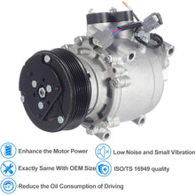 AUTEX AC Compressor & A/C Clutch CO 4914AC 78613 Replacement for Honda Civic 2002 2003 2004 2005 1.7L with 3 Pin Connector 6 Grooves # 38800PLMA021M2 77613