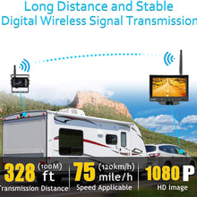 Wireless Backup Camera for RV Truck Trailer Bus, VECLESUS VMW7 1080P Digital Wireless Backup Camera System, IP69k Waterproof, Super Night Vision, Maximum Transmission Distance Over 100FT(30M)