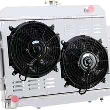ALLOYWORKS 4 Rows All Aluminum Radiator+Shroud+2x12"Fans+Relay Fits for 1972-1986 Jeep CJ6 CJ5 CJ7 AT/MT