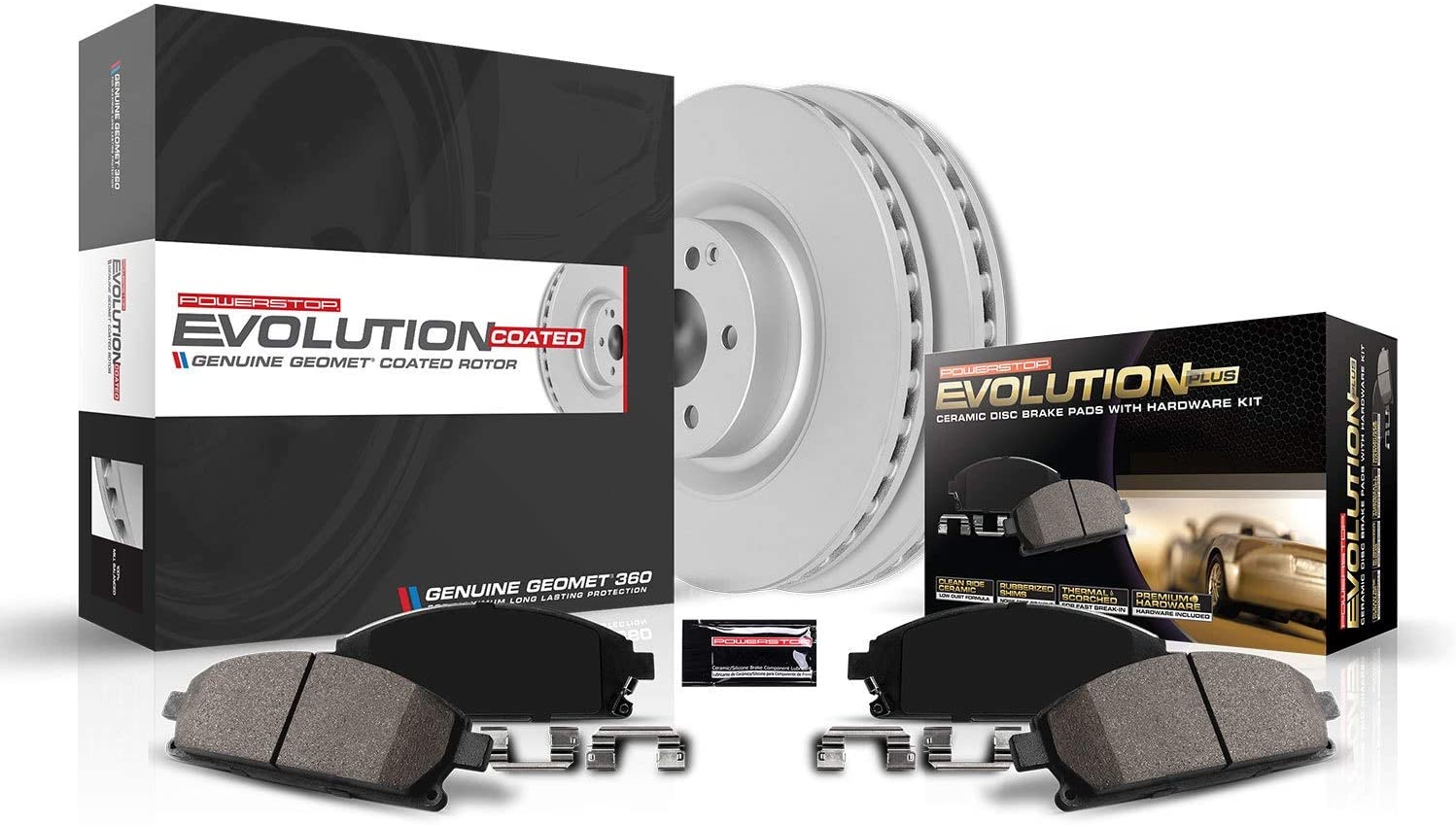 Power Stop CRK2316 Coated Brake Rotor & Ceramic Brake Pads- front